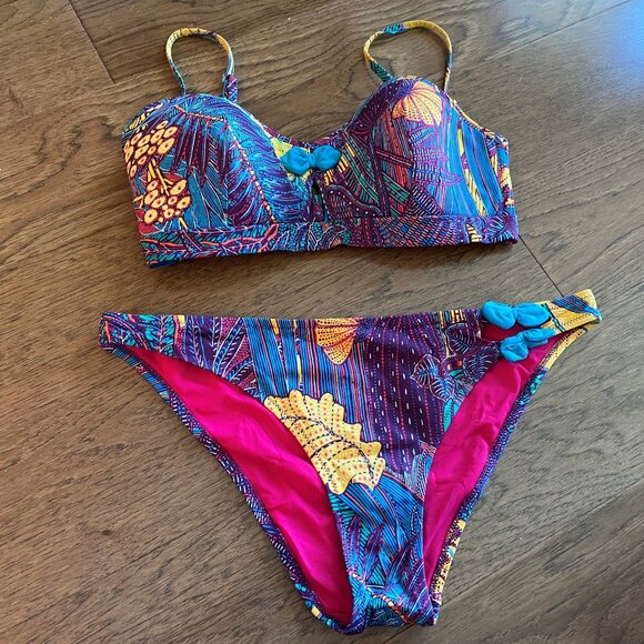 Bikini coloré turquoise-bleu-jaune-rouge...... - Picture 1 of 5